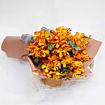 10 Orange Mokara Orchids Bouquet