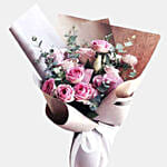 15 Pink Roses Bouquet