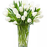 20 White Tulips Arrangement
