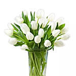 20 White Tulips Arrangement