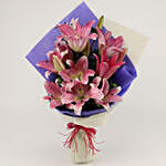 Alluring Pinkish Oriental Lilies Bouquet