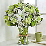 Arrangement Of Green And White Flowers