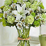 Arrangement Of Green And White Flowers