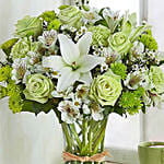 Arrangement Of Green And White Flowers