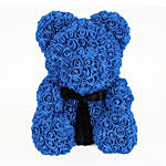 Artificial Blue Roses Teddy Bear