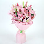 Attractive Oriental Pink Lilies Bouquet