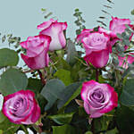 Attractive Roses Glass Vase Arrangement