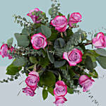 Attractive Roses Glass Vase Arrangement