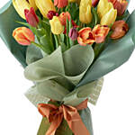 Beautifully Wrapped Mixed Tulips Bunch