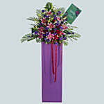 Blissful Mixed Flowers Cardboard Stand