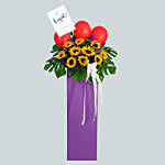 Blooming Mixed Flowers Cardboard Stand