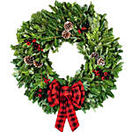 Bow Christmas Wreath 25 Cms