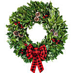 Bow Christmas Wreath 25 Cms