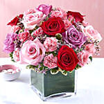 Bright Roses Vase Arrangement