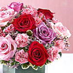 Bright Roses Vase Arrangement