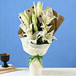 Bright White Oriental Lilies Bunch