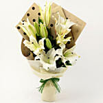 Bright White Oriental Lilies Bunch