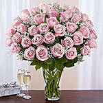 Bunch Of 50 Gorgeous Pink Roses Arrangement