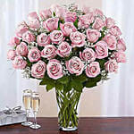 Bunch Of 50 Gorgeous Pink Roses Arrangement