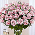 Bunch Of 50 Gorgeous Pink Roses Arrangement