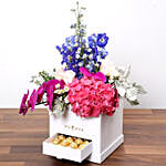 Dazzling Floral Box With Chocolate