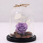 Forever Rose In Glass Dome- Purple