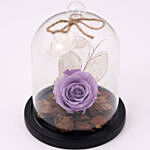 Forever Rose In Glass Dome- Purple