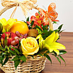 Fresh Flowers Fruits Basket