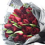 Gracefully Yours Roses Tulips Bouquet