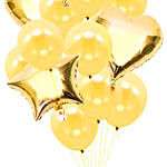 Heart And Star Shaped Golden Balloons