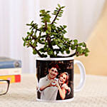 Jade Plant In Personalised White Mug