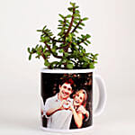 Jade Plant In Personalised White Mug