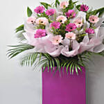 Light And Dark Pink Gerberas Flower Stand