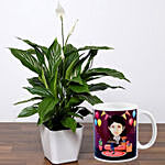 Lily Plant With Birthday Caricature Mug