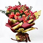 Lovely Mixed Flowers Wrapped Bouquet