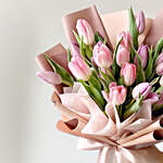 Lovely Pink N Light Pink Tulips Bunch