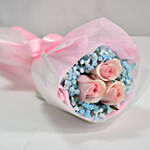 Lovely Pink Rose Baby Breath Bunch