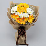 Lovely Yellow White Flowers Jute Bunch