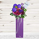 Mixed Flowers Purple Balloons Cardboard Stand