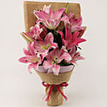 Oriental Pink Lilies Bunch