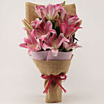 Oriental Pink Lilies Bunch