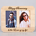 personalised happy anniversary wooden photo frame