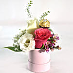 Pink Roses Box With Rocher