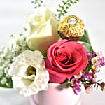 Pink Roses Box With Rocher