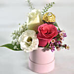 Pink Roses Box With Rocher