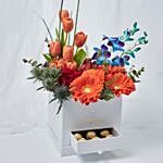 Premium Mixed Flowers Box Arrangement