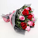 Pretty Pink And Red Roses Bouquet