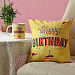 Printed Birthday Mug Cushion Combo