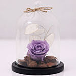 Purple Forever Rose In Glass Dome Berry Tart Cake