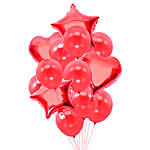 Romantic Heart And Star Shaped Red Balloons